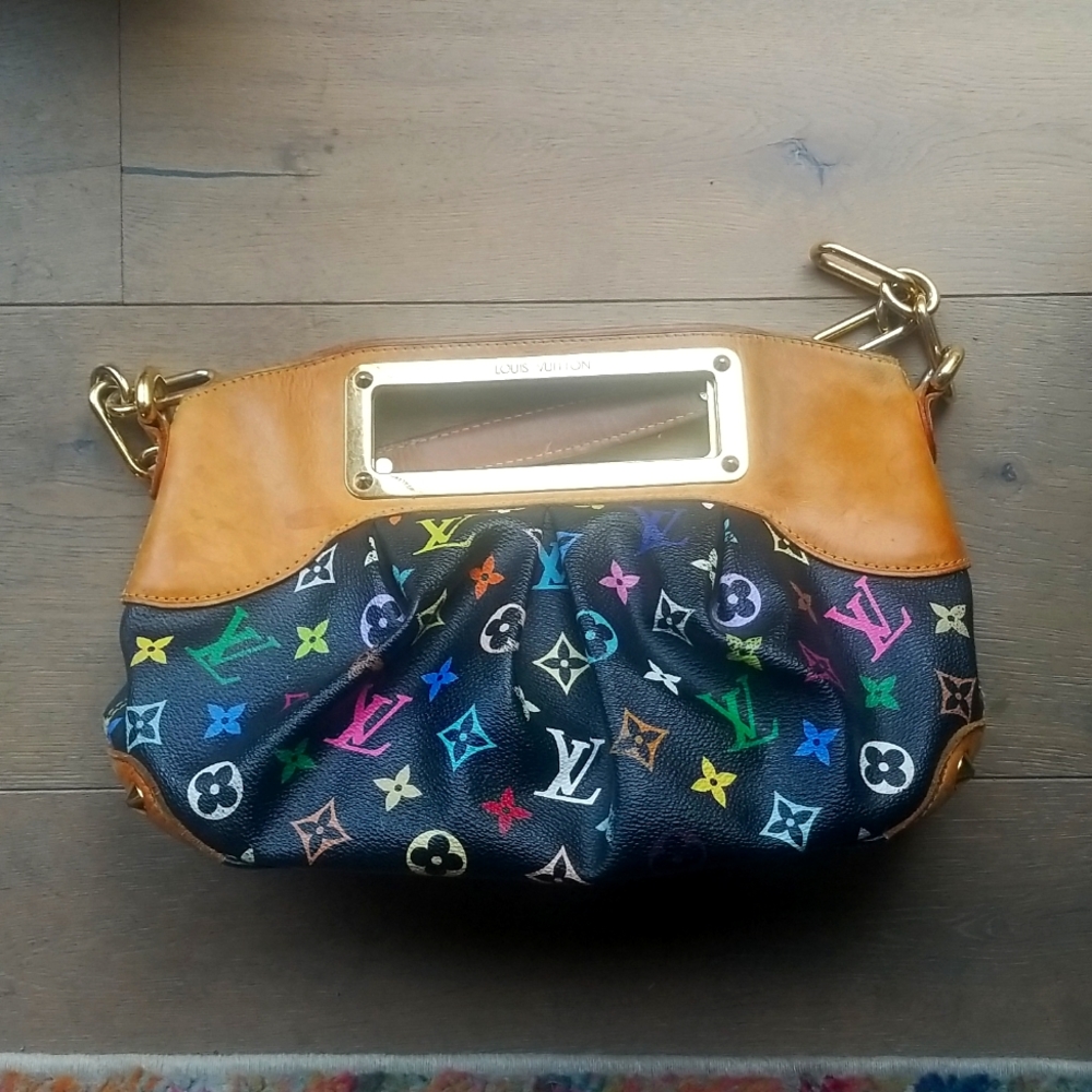 TAKASHI MURAKAMI X LOUIS VUITTON BLACK MONOGRAM MULTICOLORE JUDY PM